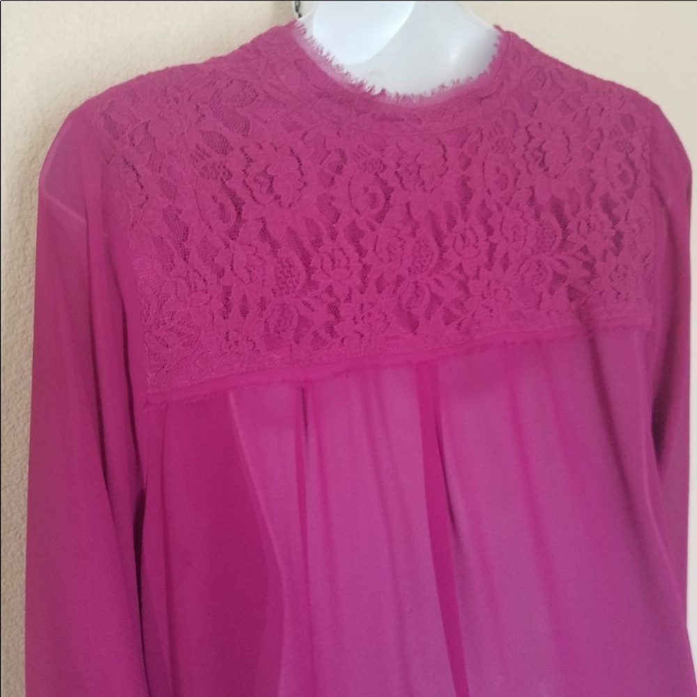 Torrid Orchid Chiffon & lace blouse - Picture 3 of 8